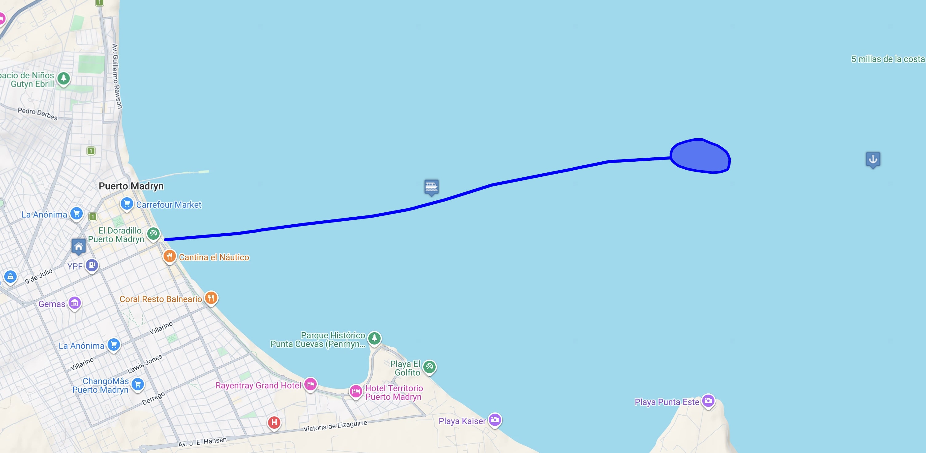 Map Buceo para Principiantes en Puerto Madryn