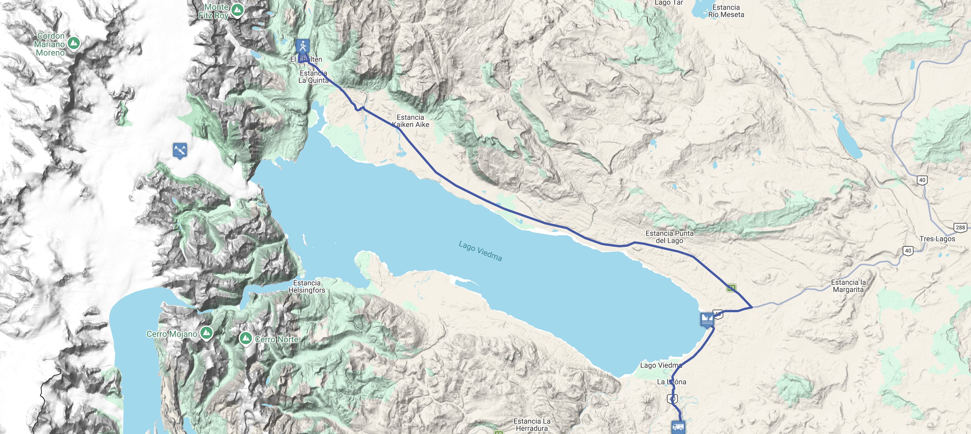 Map Chaltén full day: Trekking y Almuerzo