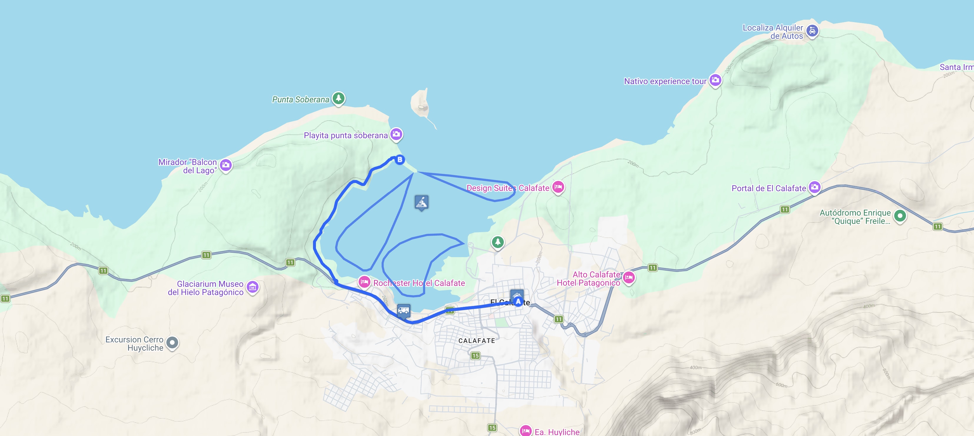 Map Calafate Kayaks