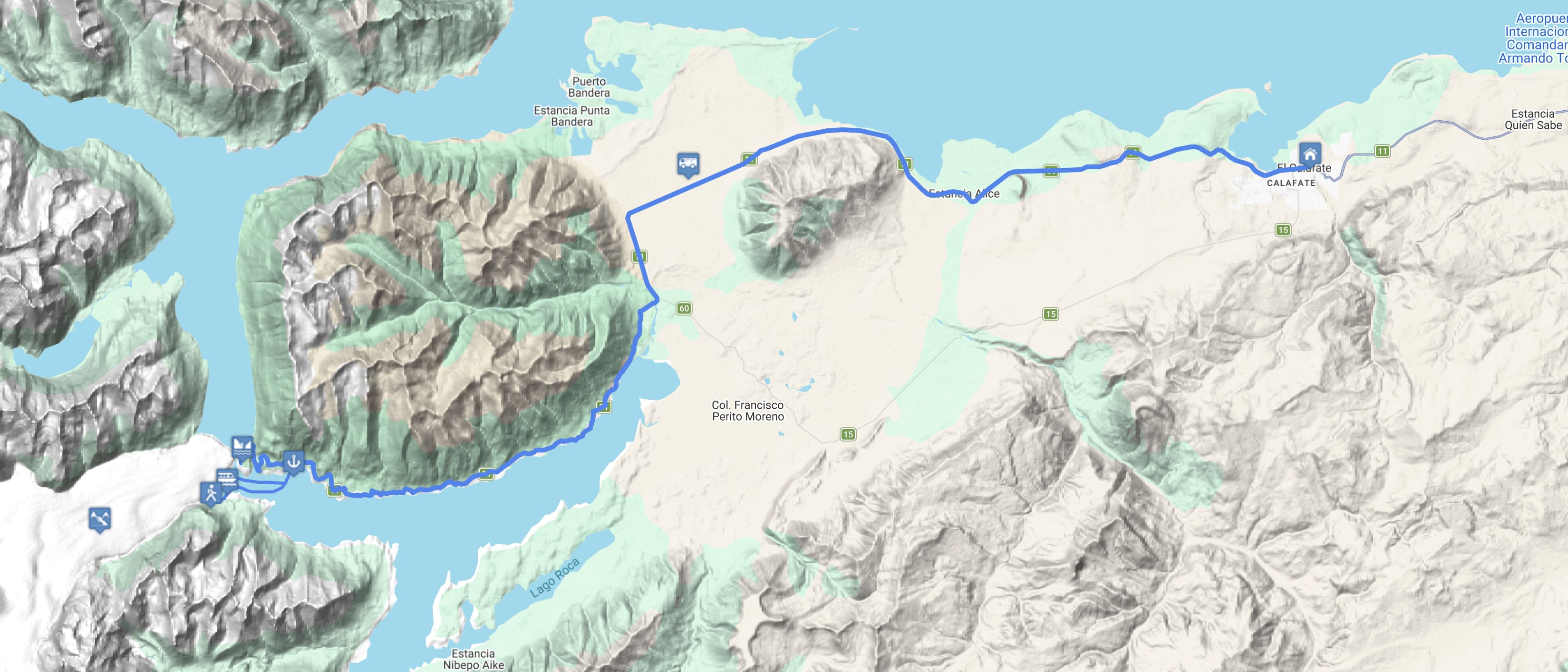 Map Toque o Glaciar com Navegação