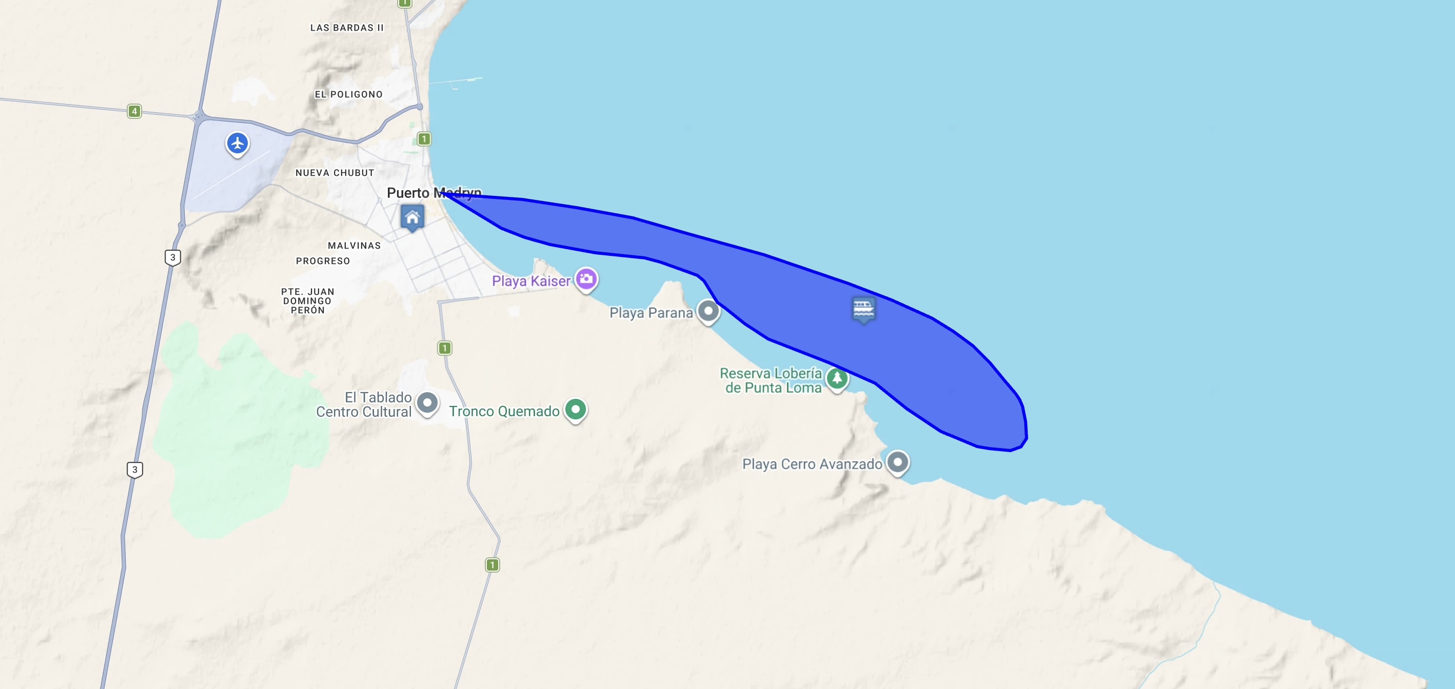 Map Navegación con Delfines Oscuros