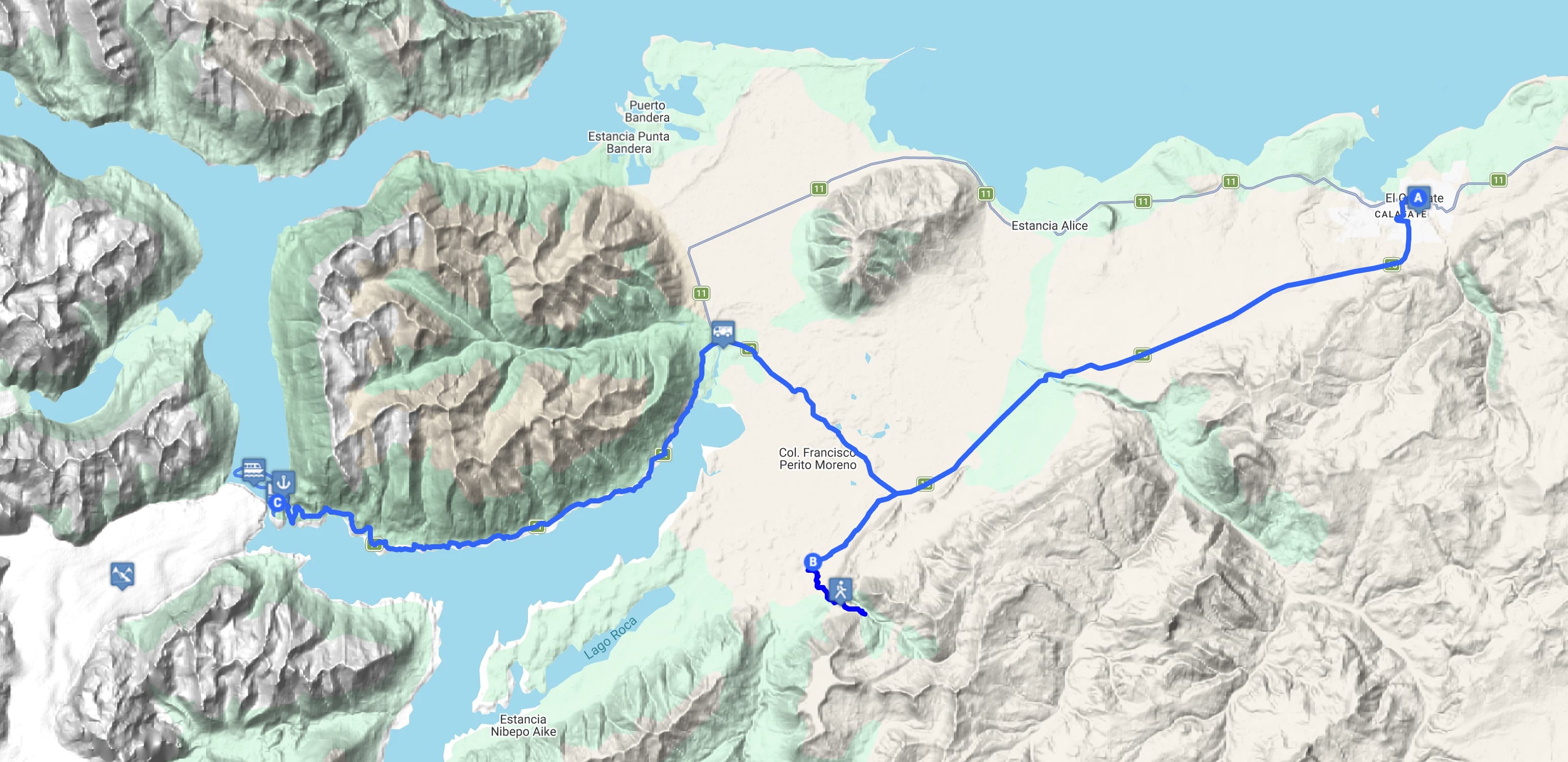Map Perito Moreno: Rutas Ancestrales