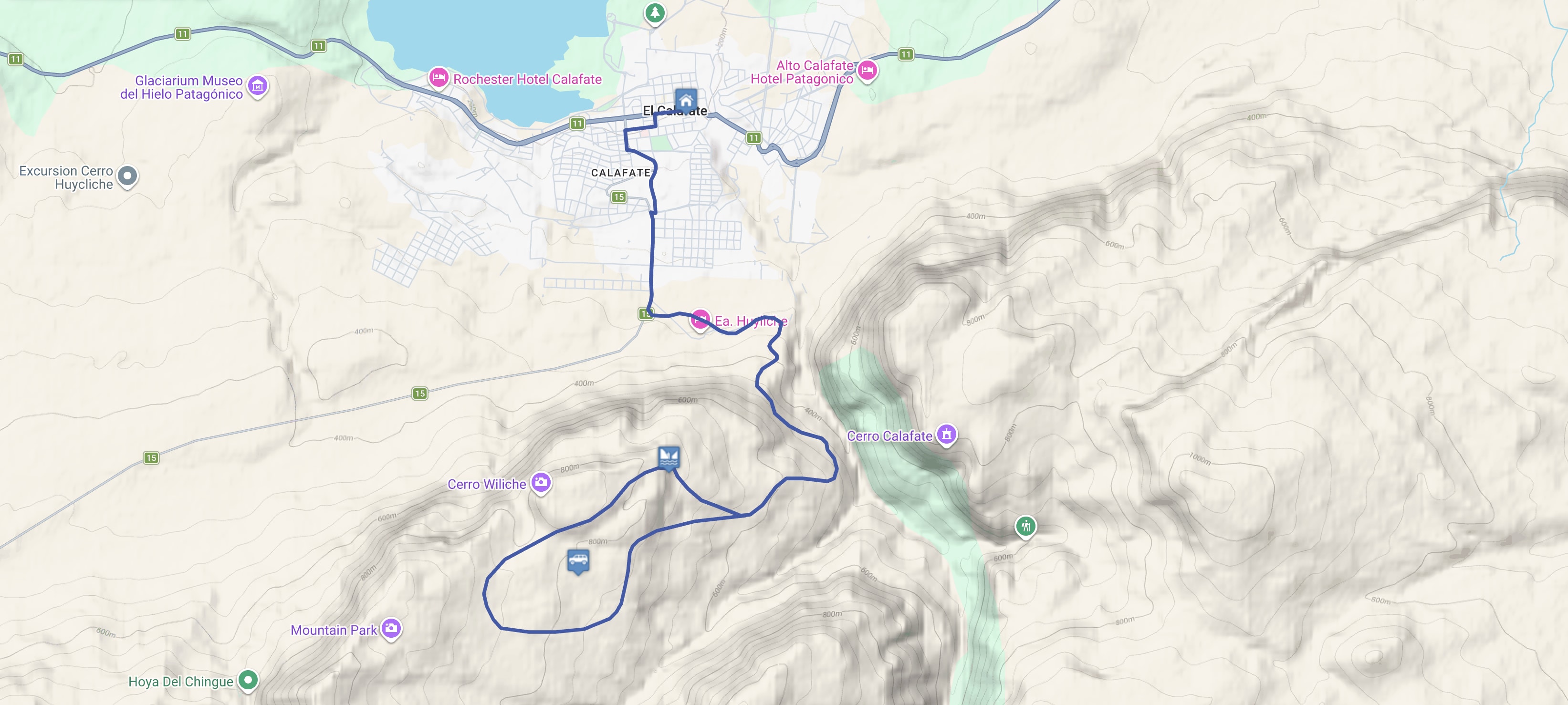 Map Balcones de Calafate 4x4
